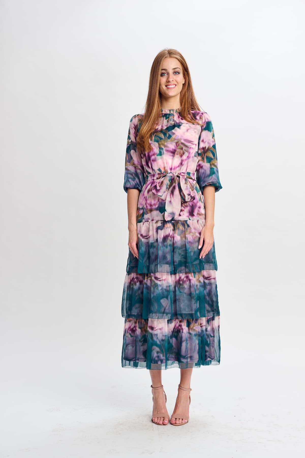 Vivid Floral Print Dress