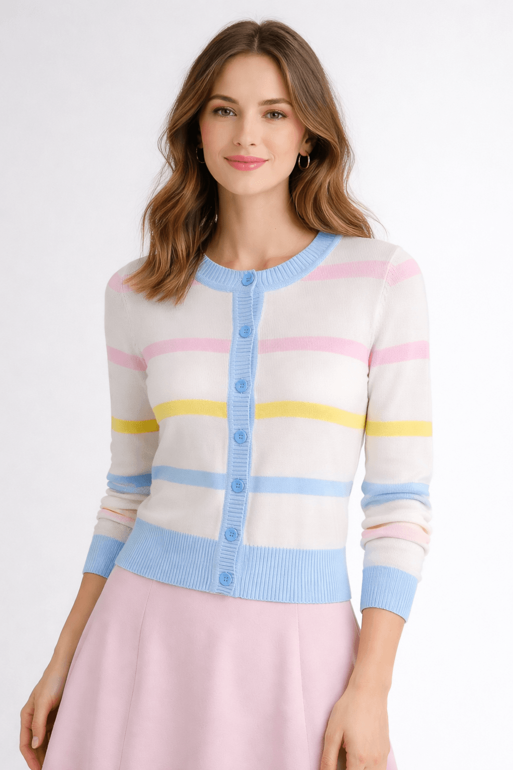 Pastel Stripe Cardigan Sweater