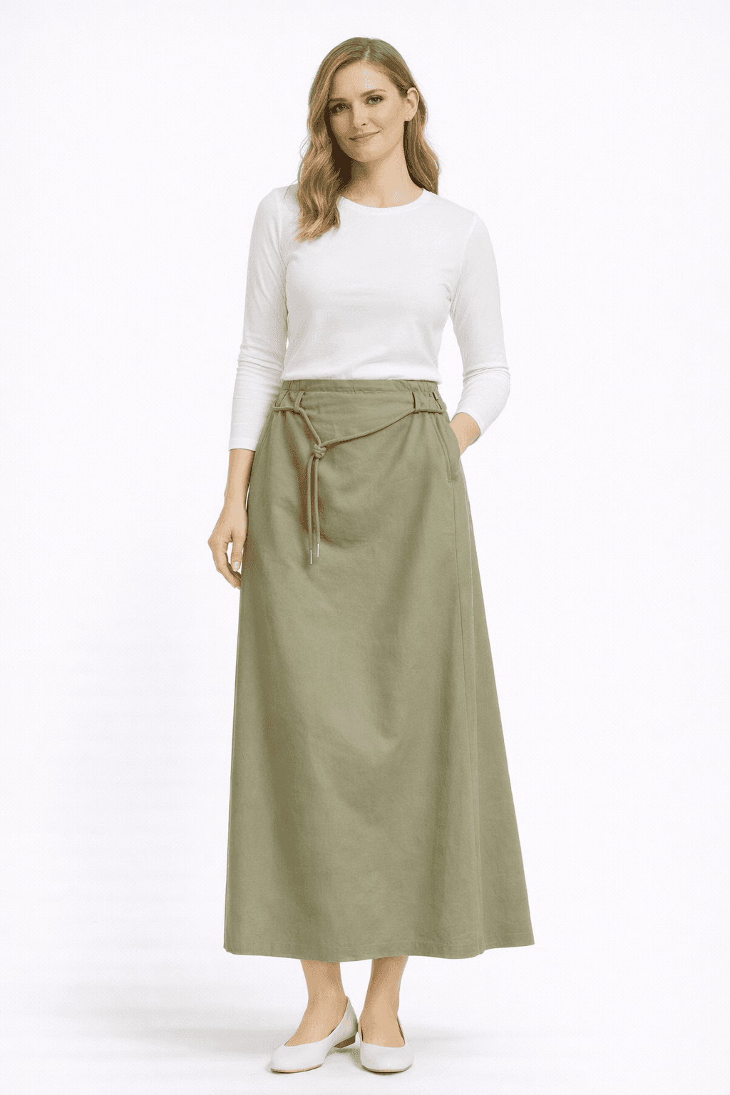 Cotton String Belt Skirt