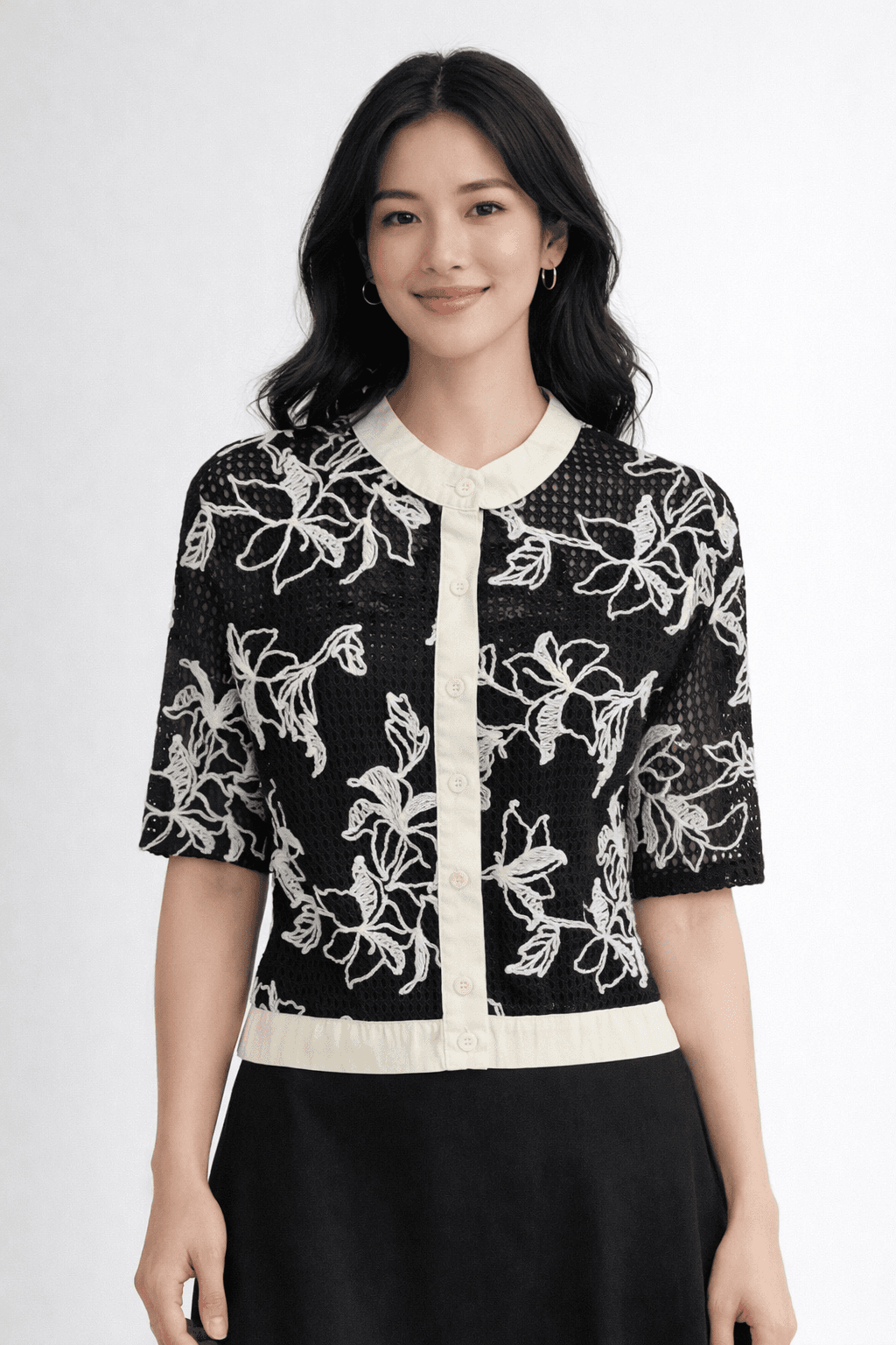 Eyelet Embroidered Crop Top