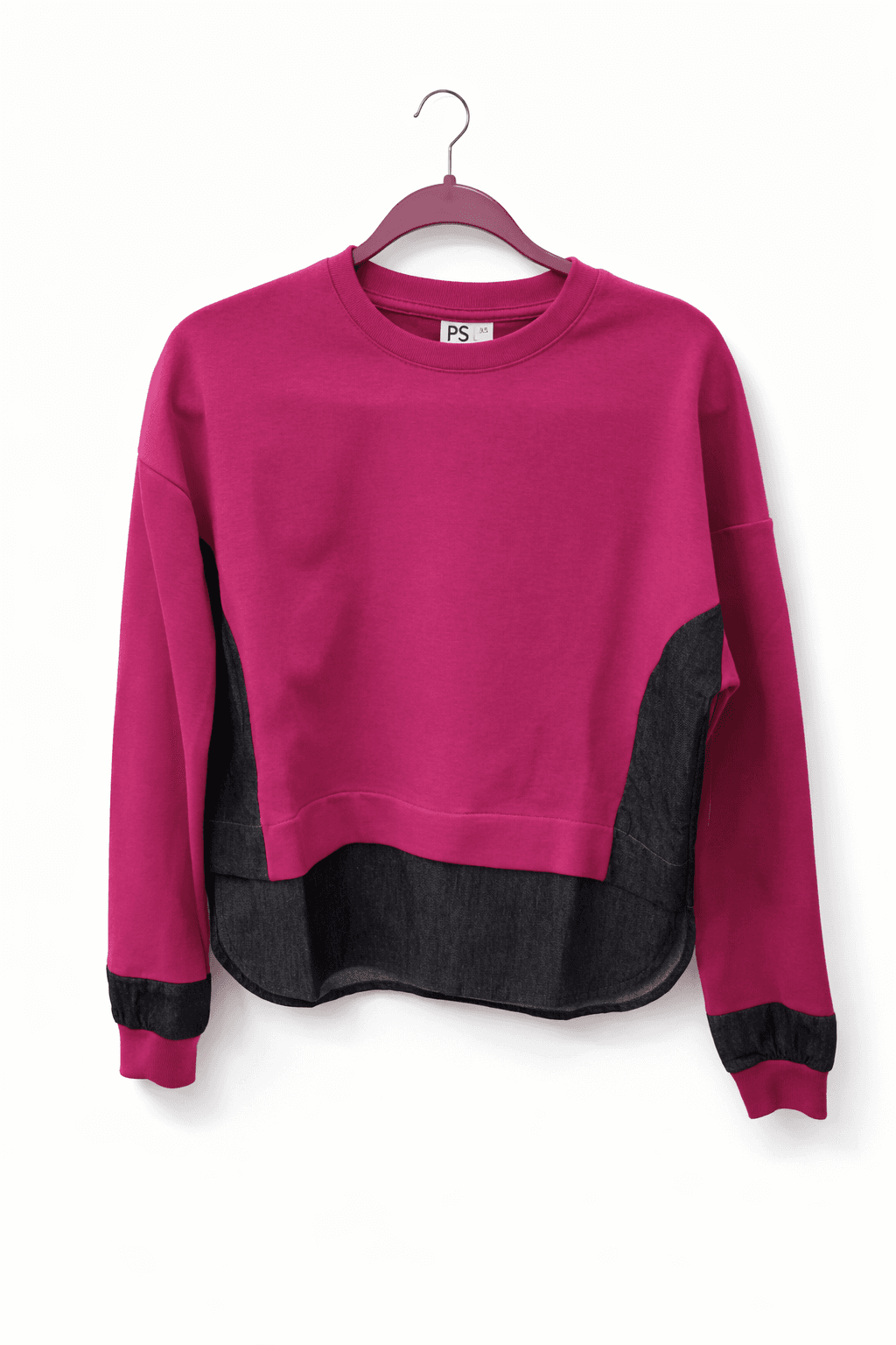 Mixed Media Sweatshirt With Shirt