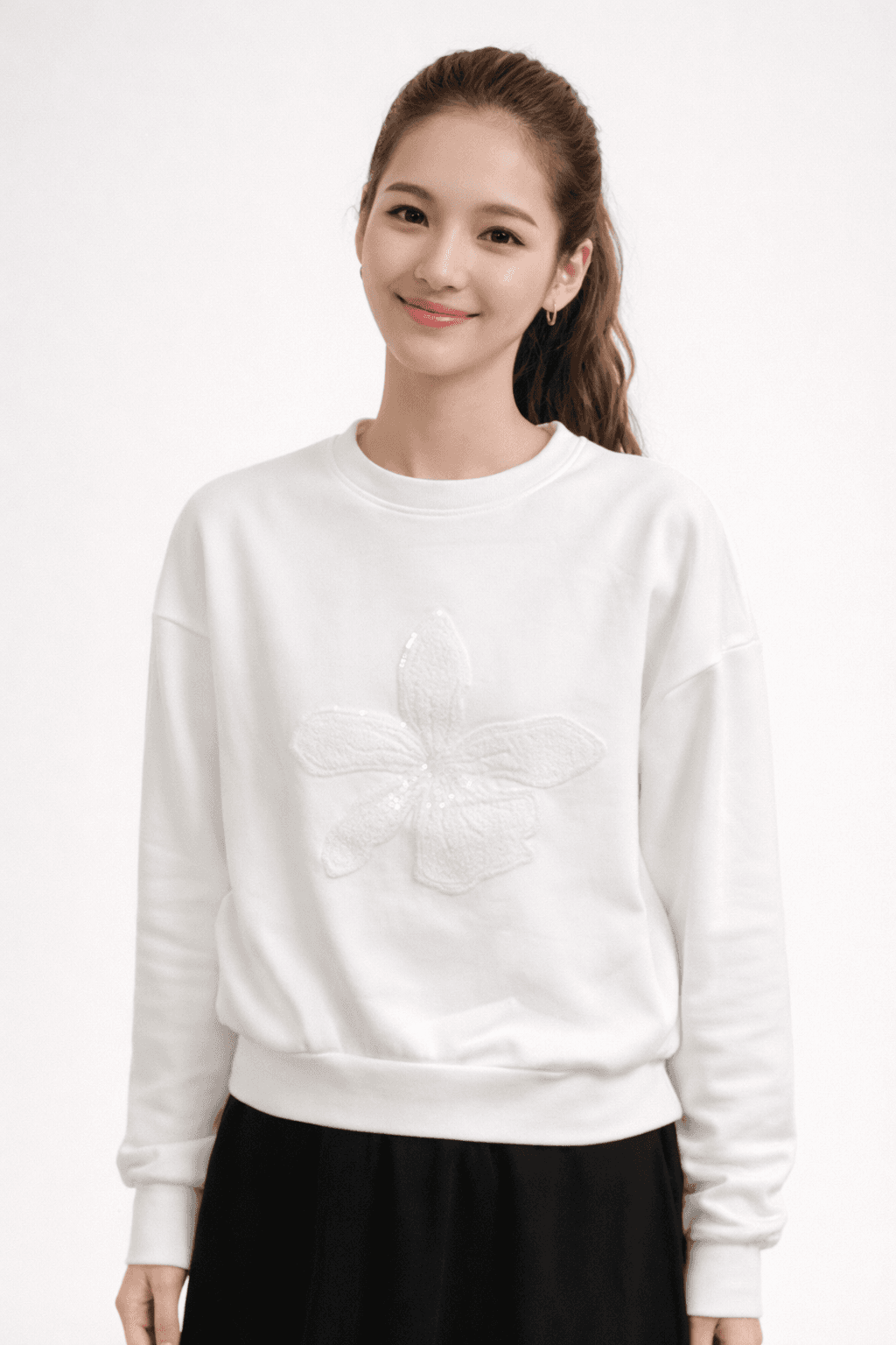 Sequinces Flower Scuba Top