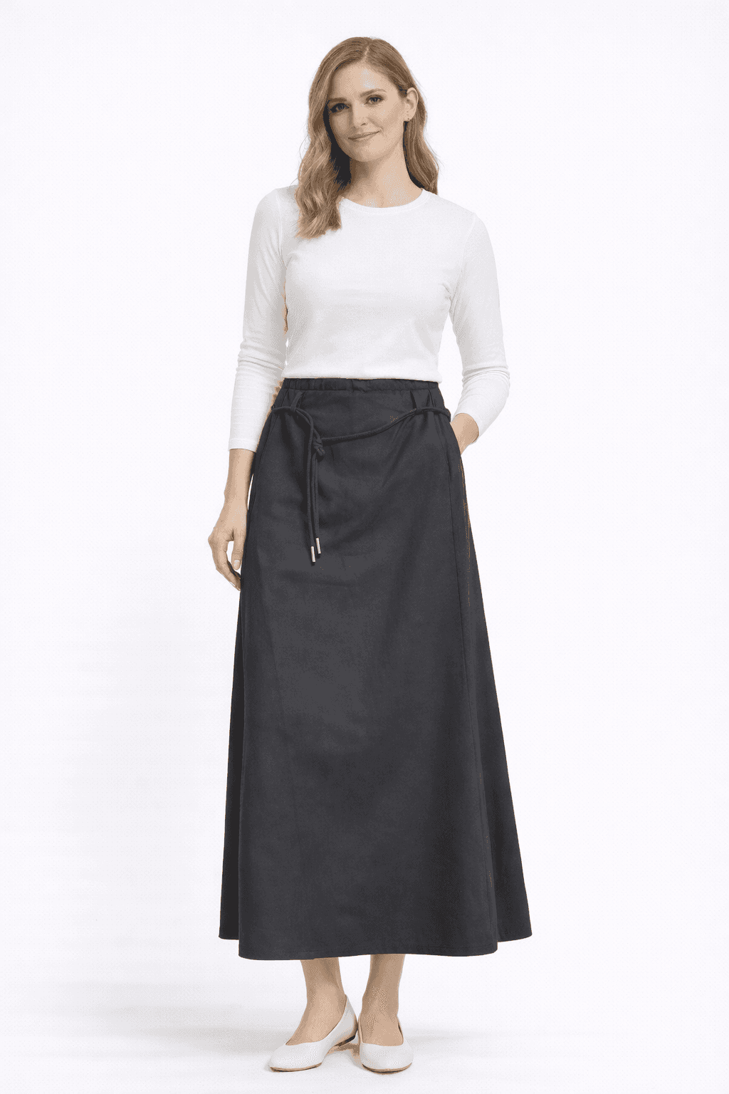 Black String Belt Skirt