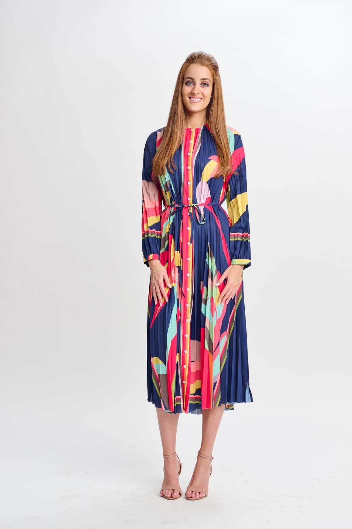 Bright Floral Print Dress