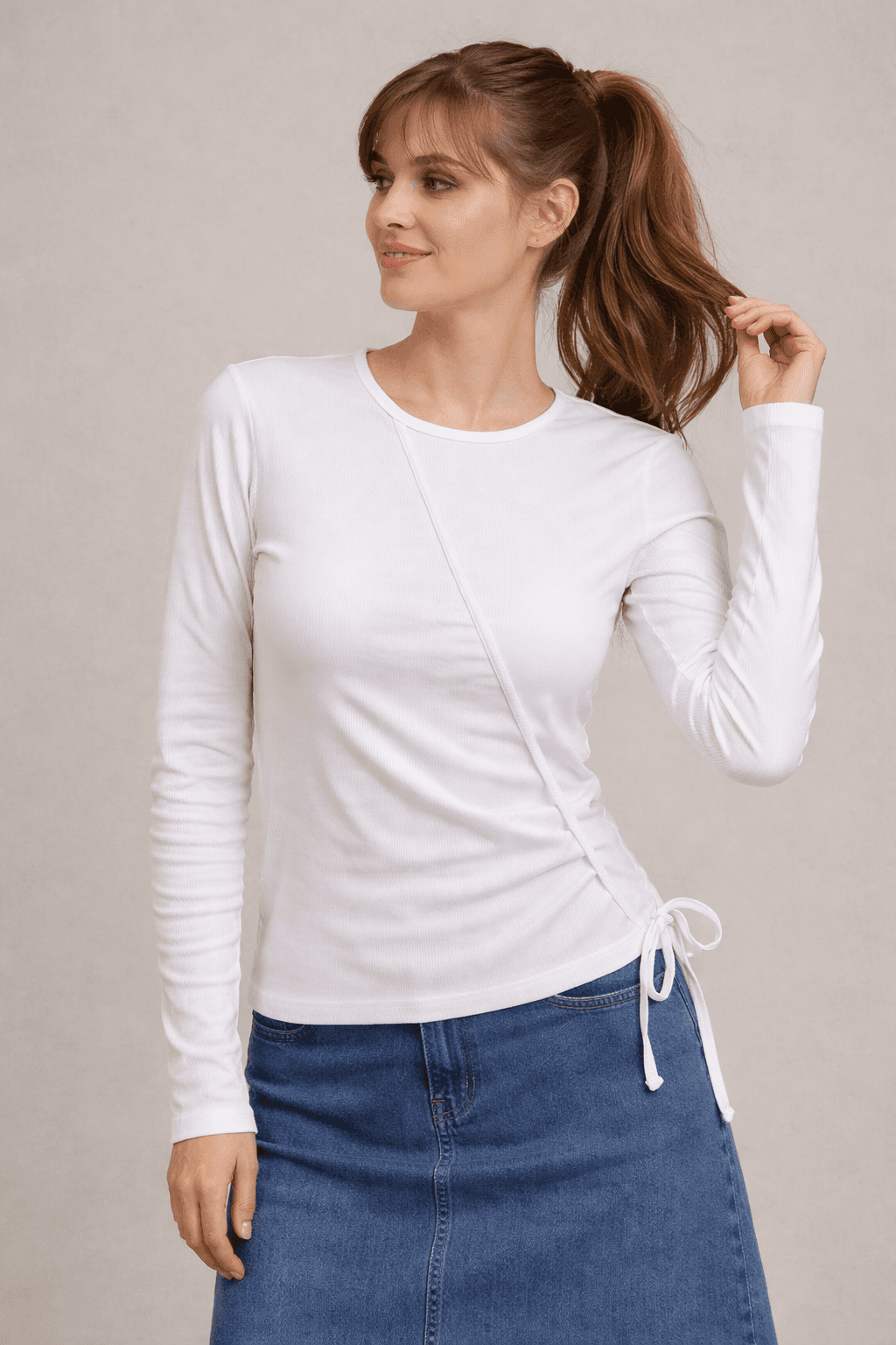Ribbed Wrap Tee