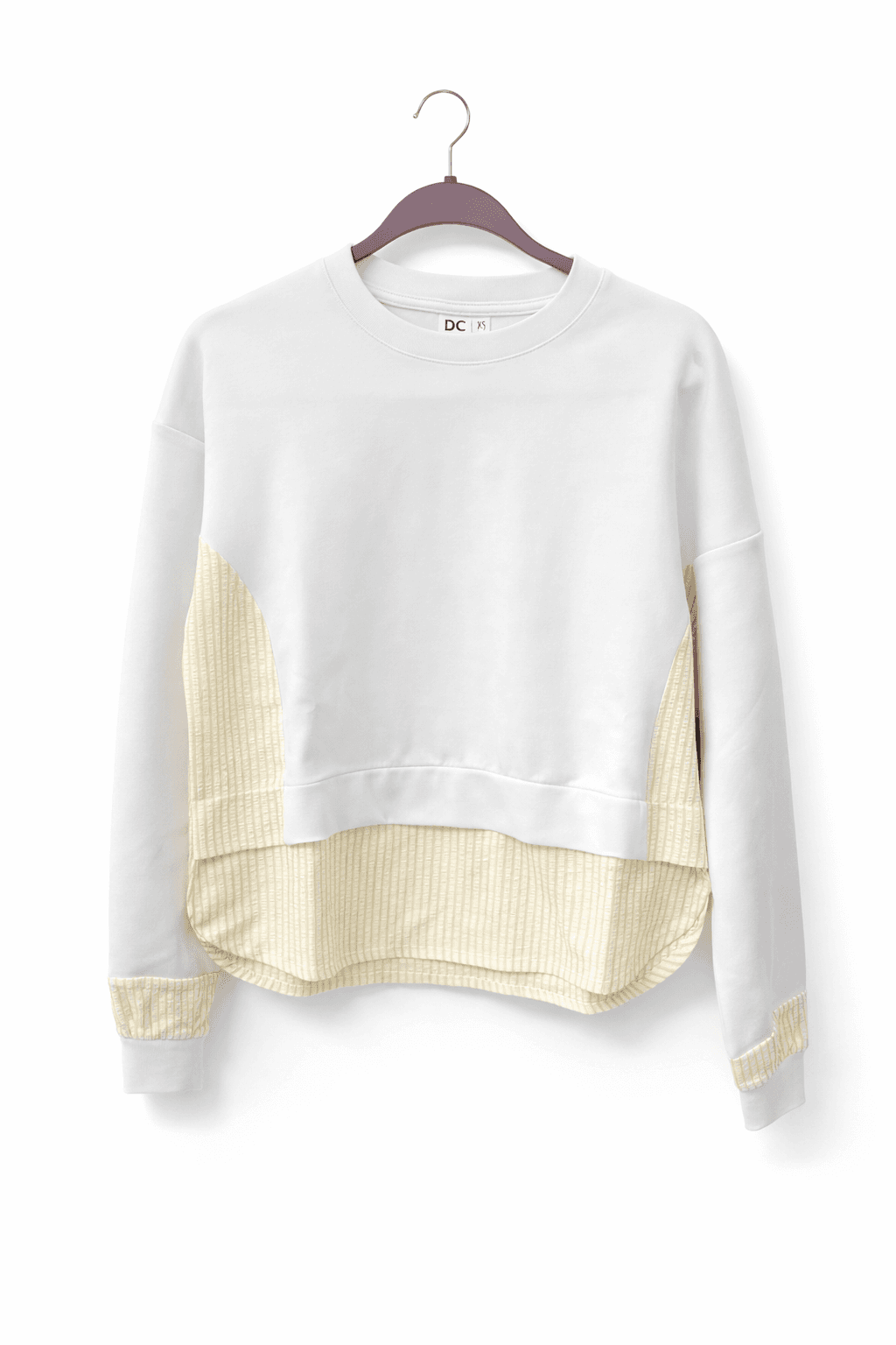 Mixed Media Sweatshirt With Shirt